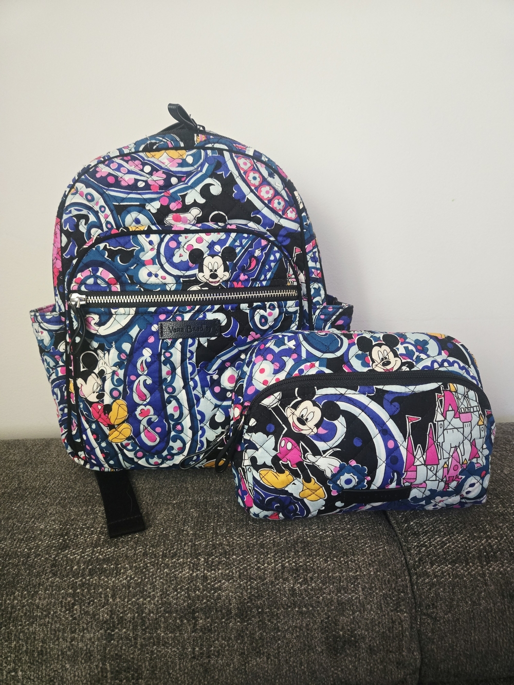 Vera Bradley Disney Whimsical Paisley BackPack and Cosmetic Pouch